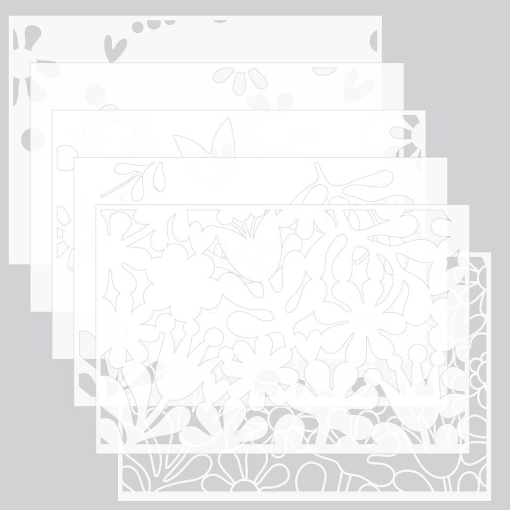 Concord & 9th Kristina Werner Retro Flowers Stencil Set kw1325