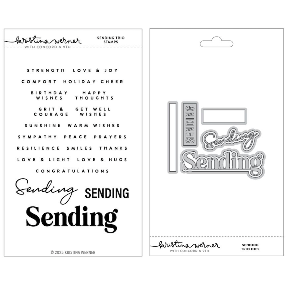 Concord & 9th Kristina Werner Sending Trio Stamp and Die Bundle