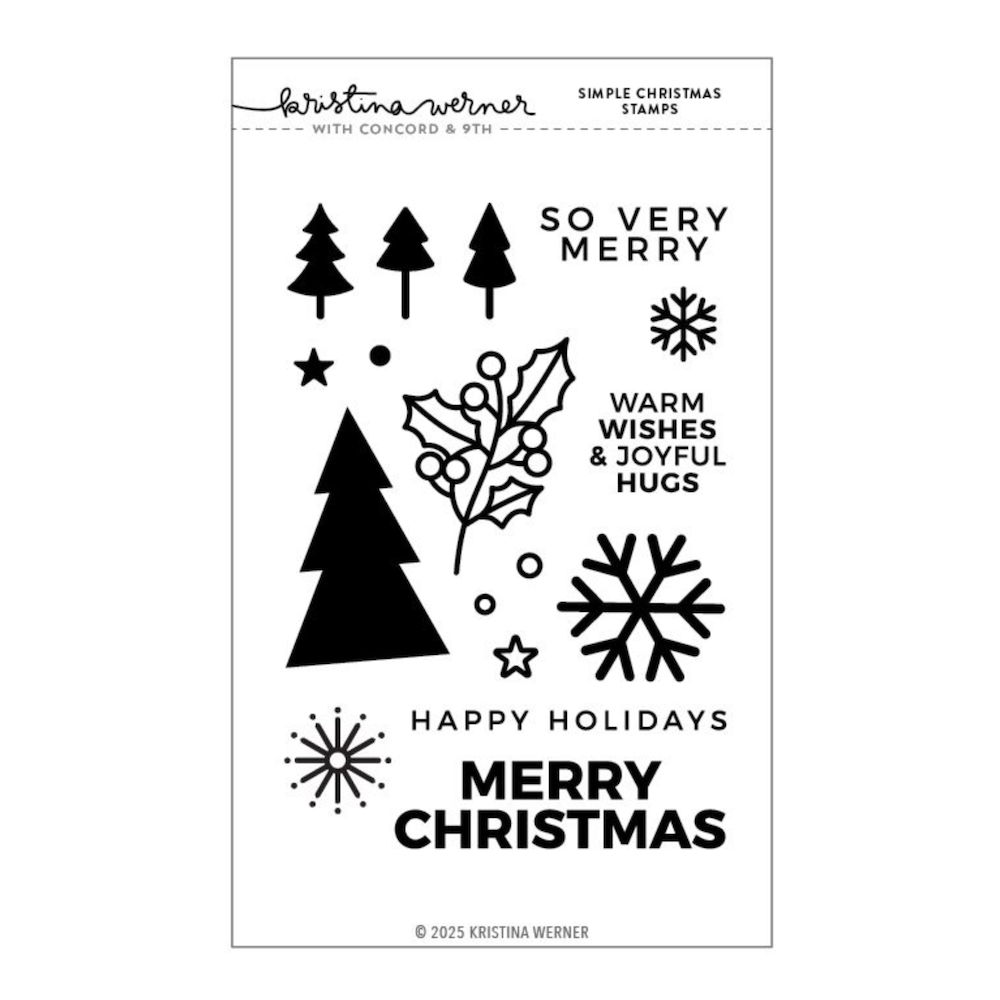 Concord & 9th Kristina Werner Simple Christmas Clear Stamp Set kw1189