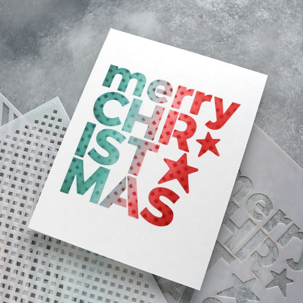 Concord & 9th Kristina Werner Simple Christmas Stencil Set kw1190 merry