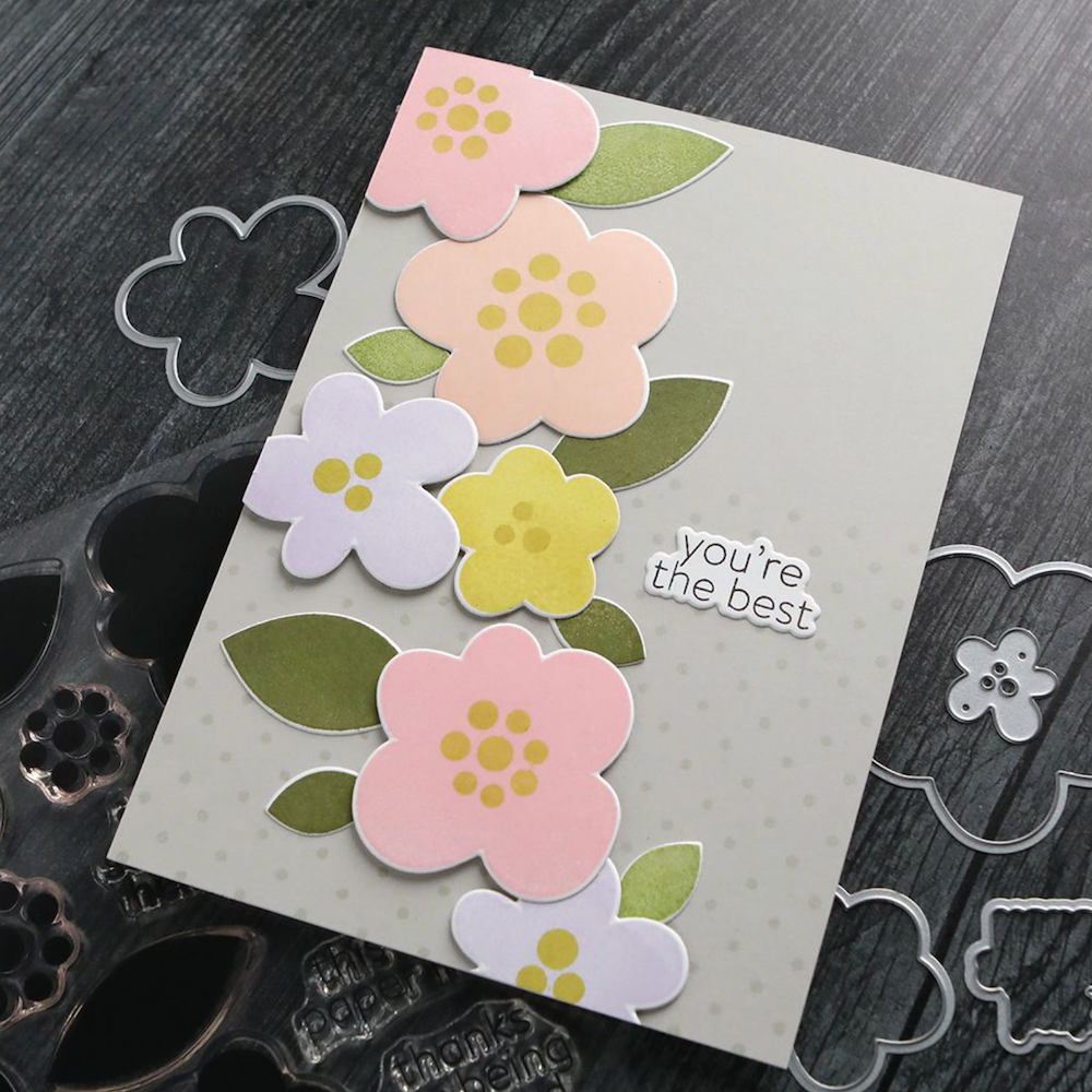 Concord & 9th Kristina Werner Simple Flowers Clear Stamp Set kw1081 best