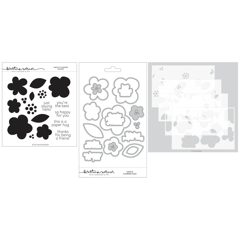 Concord & 9th Kristina Werner Simple Flowers Stamp Die Stencil Bundle