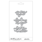 Concord & 9th Kristina Werner Small Script Greetings Die Set kw1299