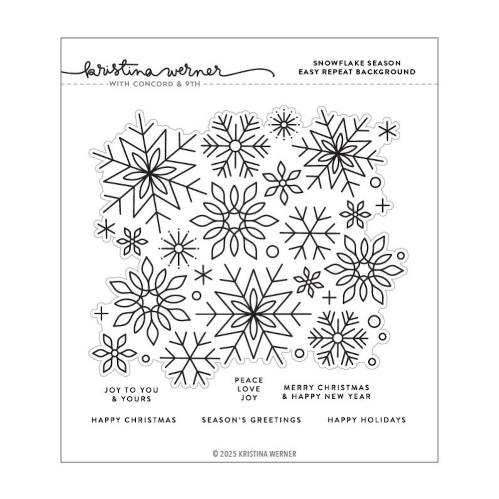 Concord & 9th Kristina Werner Snowflake Season Easy Repeat Background Stamp Set kw1193