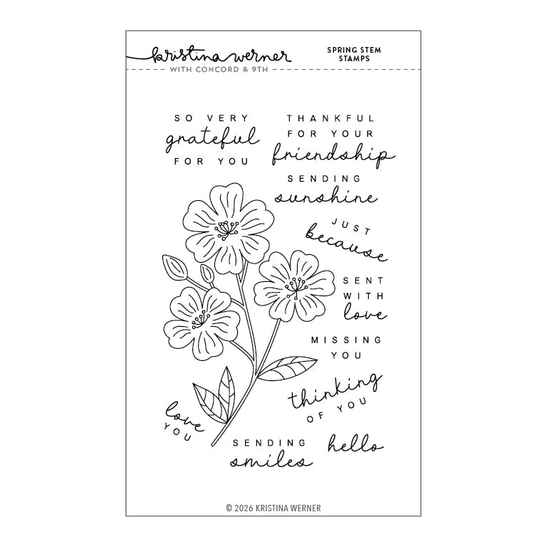Concord & 9th Kristina Werner Spring Stem Clear Stamp Set kw1287