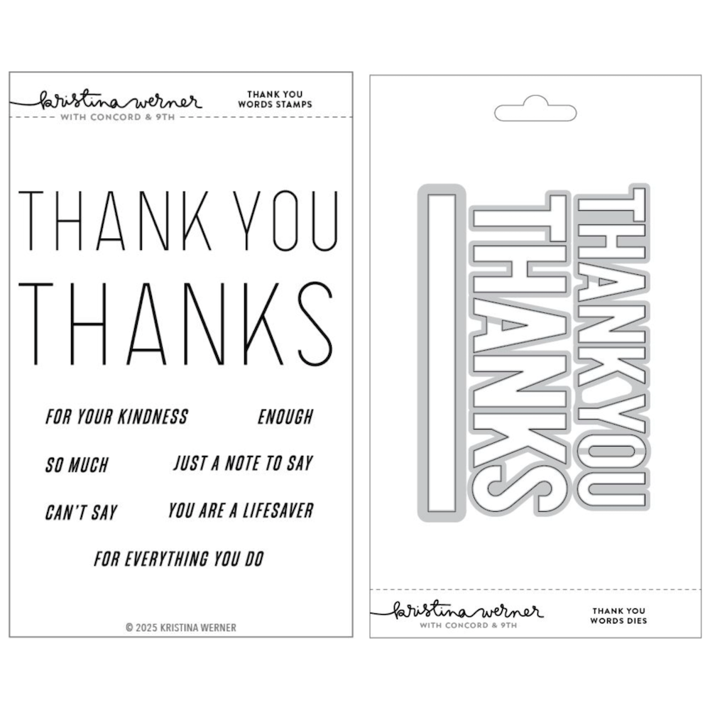 Concord & 9th Kristina Werner Thank You Words Stamp Die Bundle