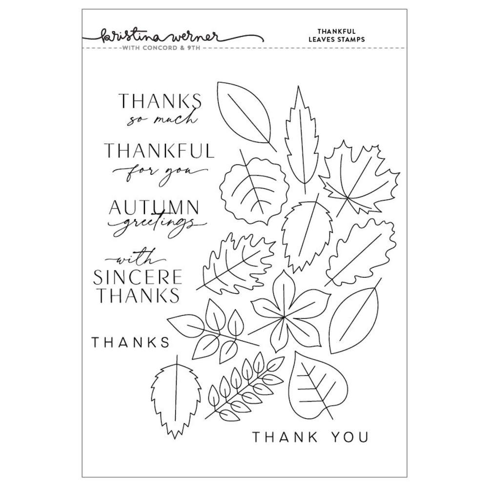 Concord & 9th Kristina Werner Thankful Leaves Clear Stamp Set kw1158