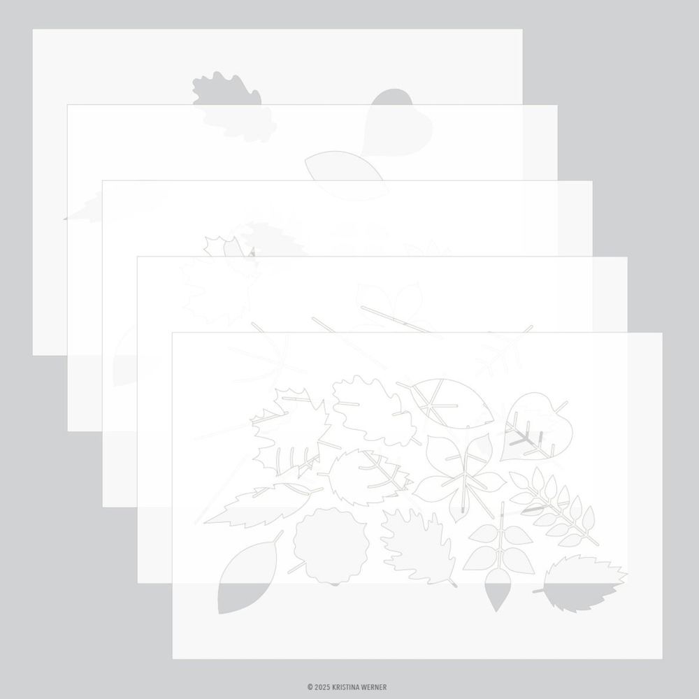 Concord & 9th Kristina Werner Thankful Leaves Stamp Die and Stencil Bundle leaf