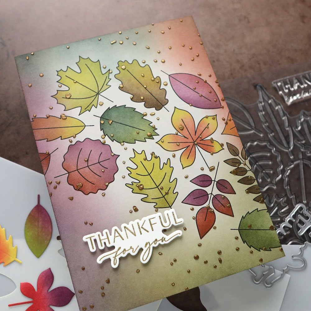 Concord & 9th Kristina Werner Thankful Leaves Stencil Set kw1160 you