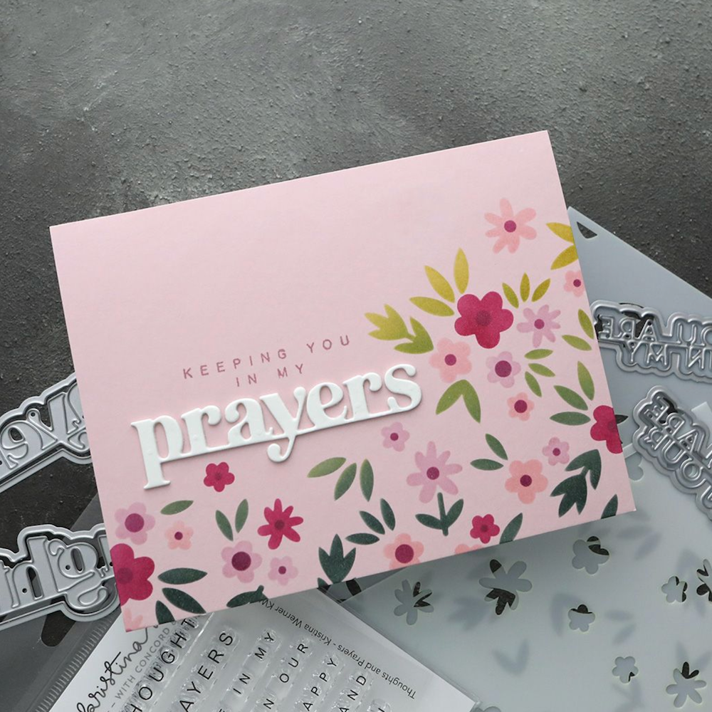 Concord & 9th Kristina Werner Thoughts and Prayers Die Set kw1229 pink