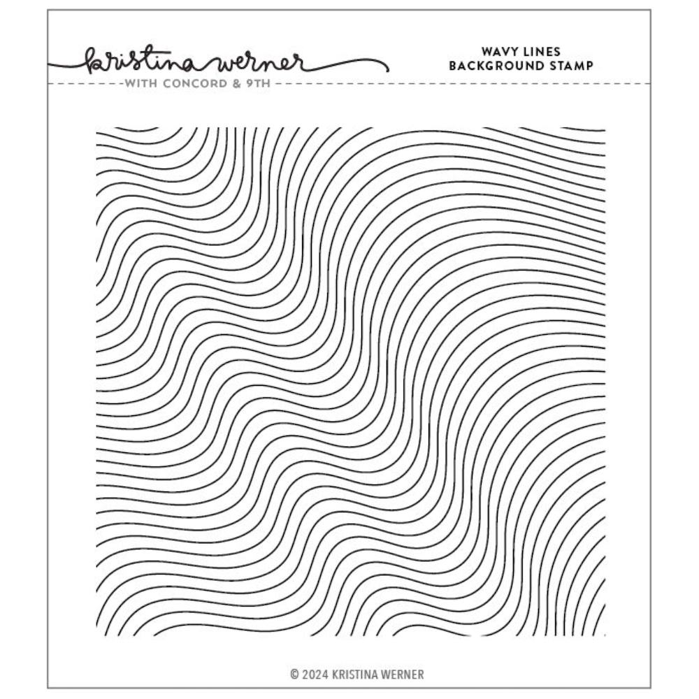Concord & 9th Kristina Werner Wavy Lines Background Clear Stamp Set kw1062