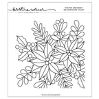 Concord & 9th Kristina Werner Winter Greenery Background Stamp kw1173