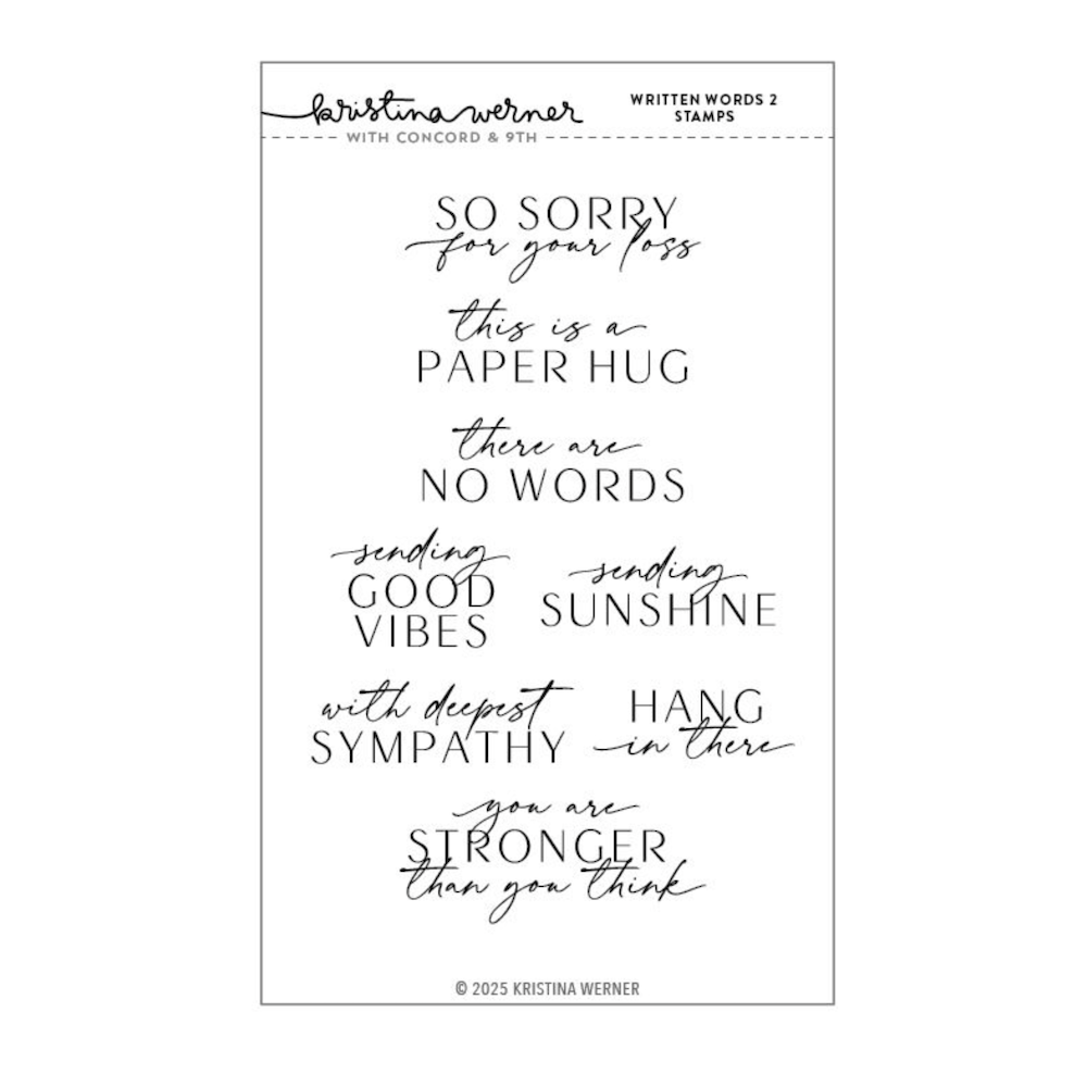Concord & 9th Kristina Werner Written Words 2 Clear Stamp Set kw1233