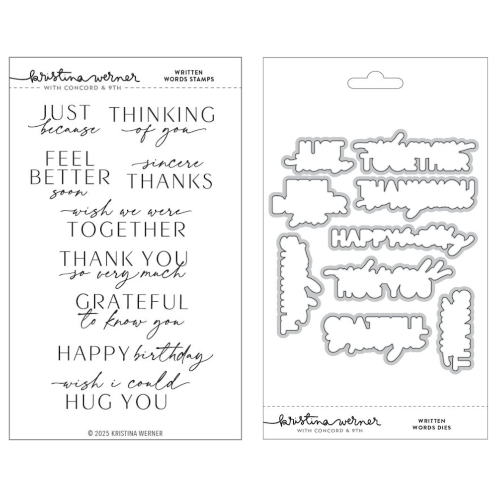 Concord & 9th Kristina Werner Written Words Stamp and Die Bundle