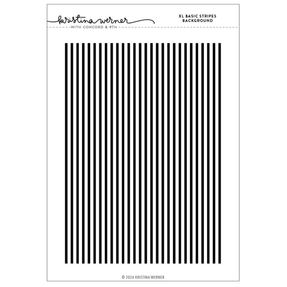 Concord & 9th Kristina Werner XL Basic Stripes Background Stamp kw1354