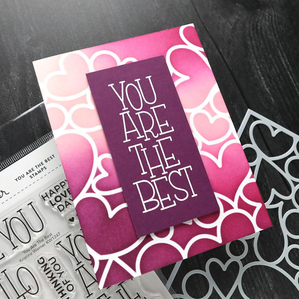 Concord & 9th Kristina Werner You Are The Best Clear Stamp Set kw1247 heart