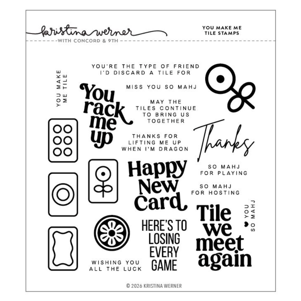 Concord & 9th Kristina Werner You Make Me Tile Clear Stamp Set kw1302