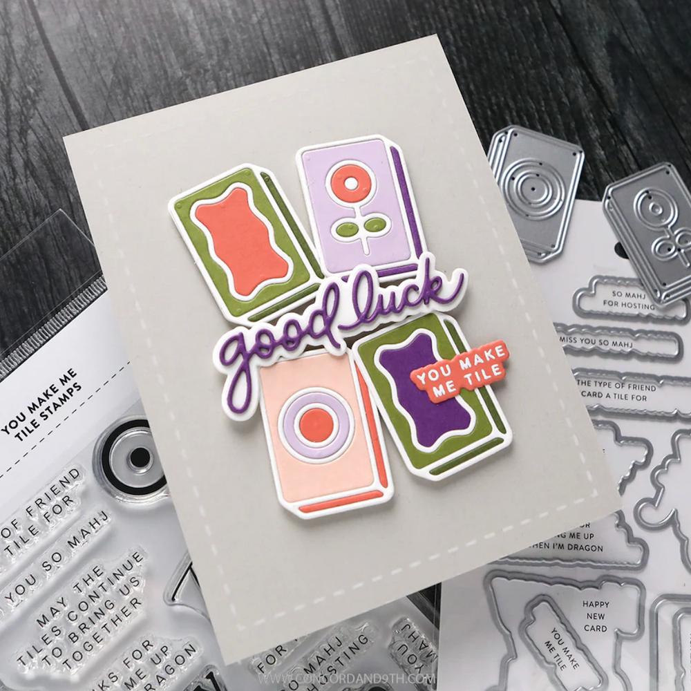 Concord & 9th Kristina Werner You Make Me Tile Die Set kw1301 luck