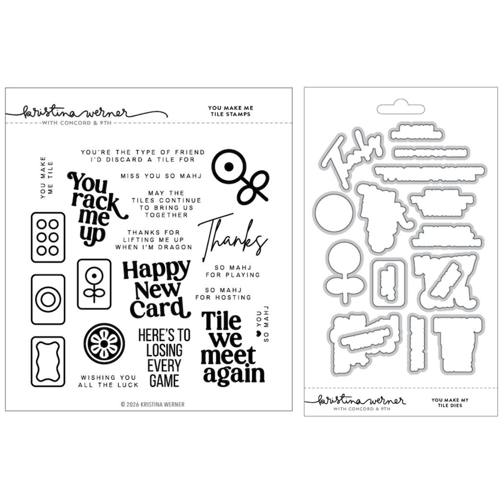 Concord & 9th Kristina Werner You Make Me Tile Stamps and Dies Bundle