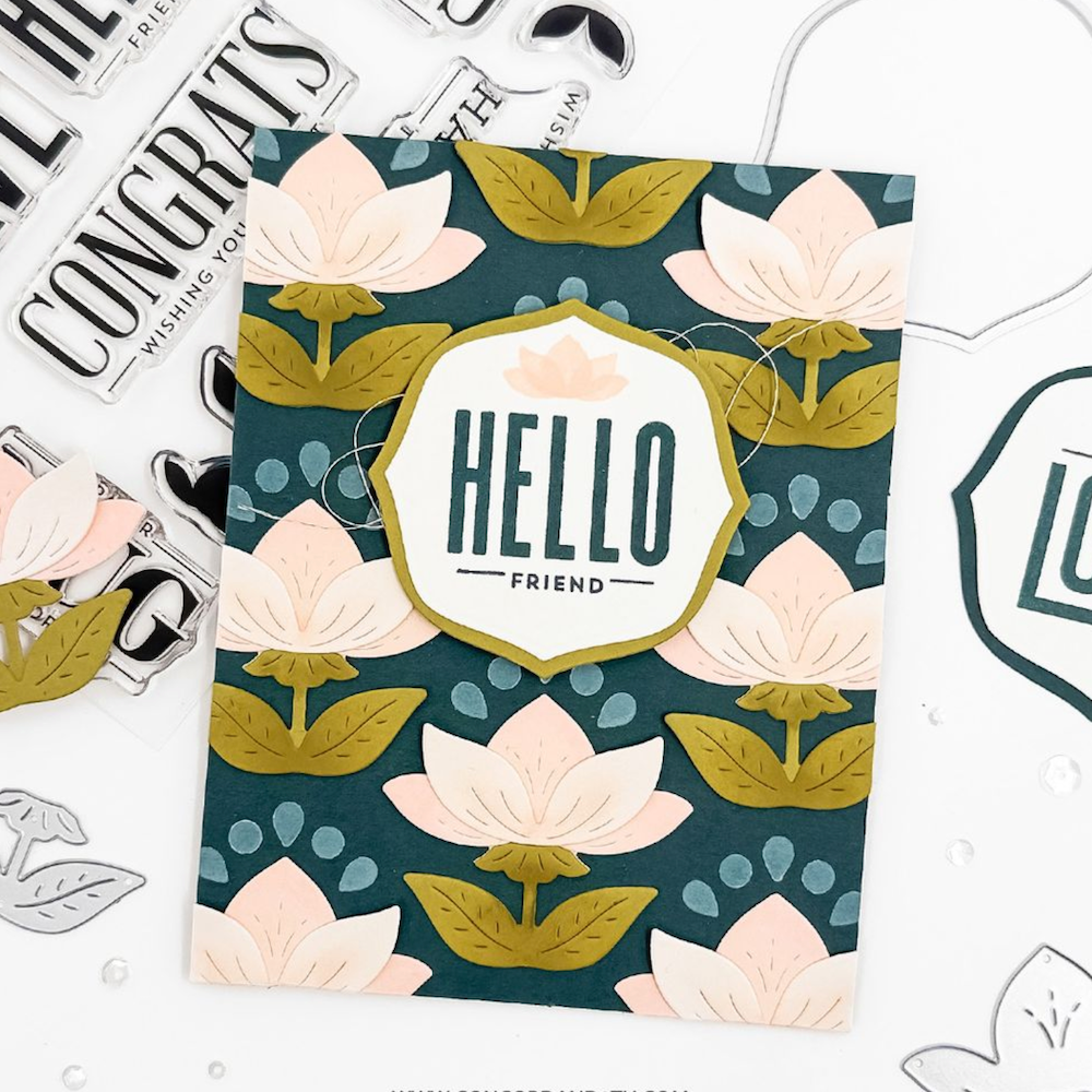 Concord & 9th Layered Lotus Die Set 13002 hello friend