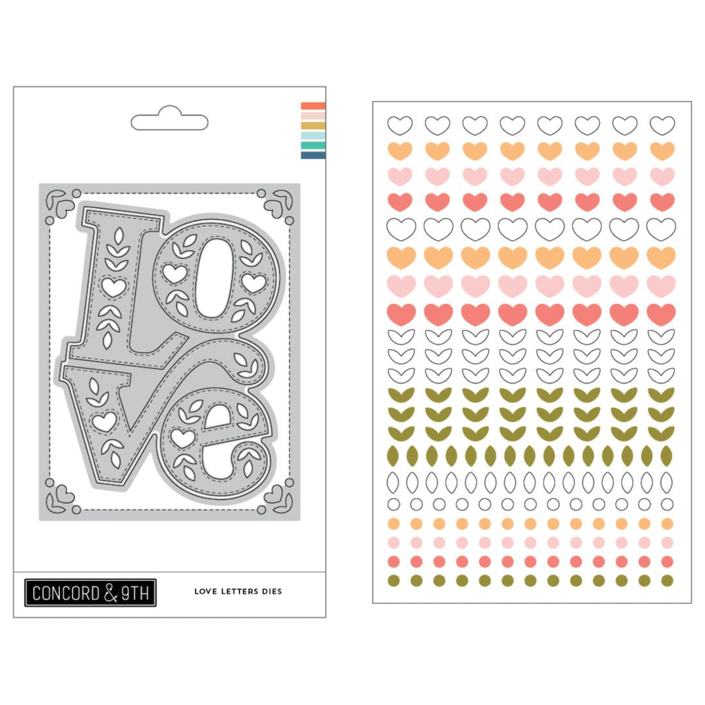 Concord & 9th Love Letters Die and Enamel Shapes Bundle