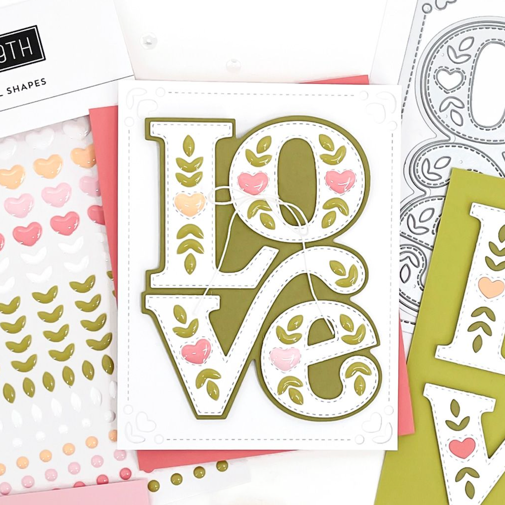 Concord & 9th Love Letters Die and Enamel Shapes Bundle heart
