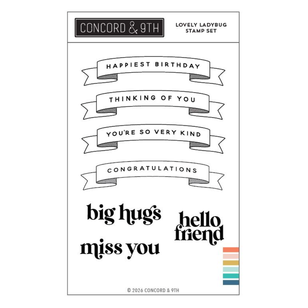 Concord & 9th Lovely Ladybug Clear Stamp Set 12976