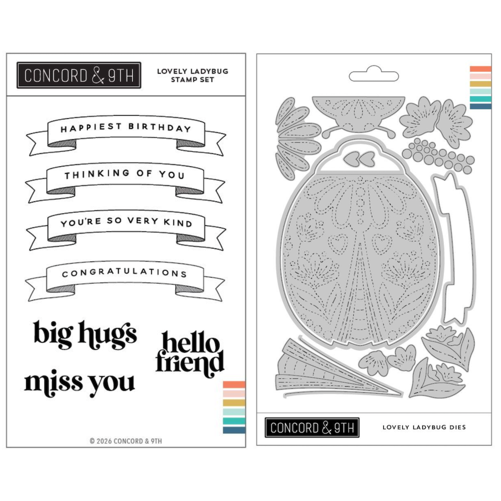 Concord & 9th Lovely Ladybug Stamps and Dies Bundle