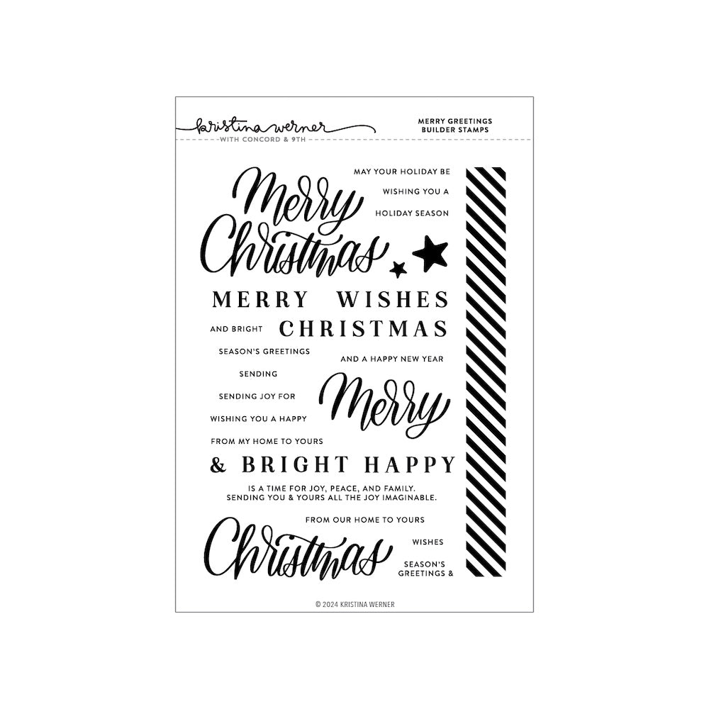Concord & 9th Merry Greetings Builder Clear Stamp Set kw1001