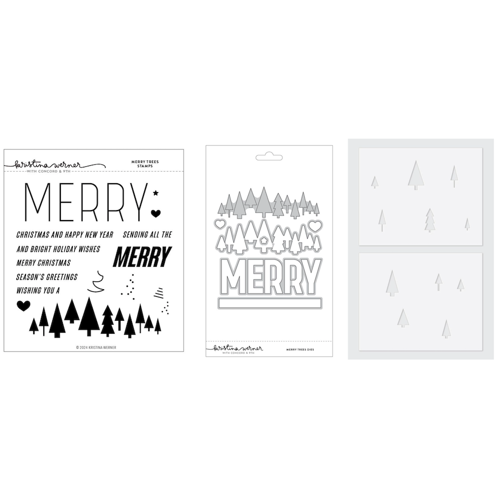Concord & 9th Merry Trees Stencil and Die Bundle