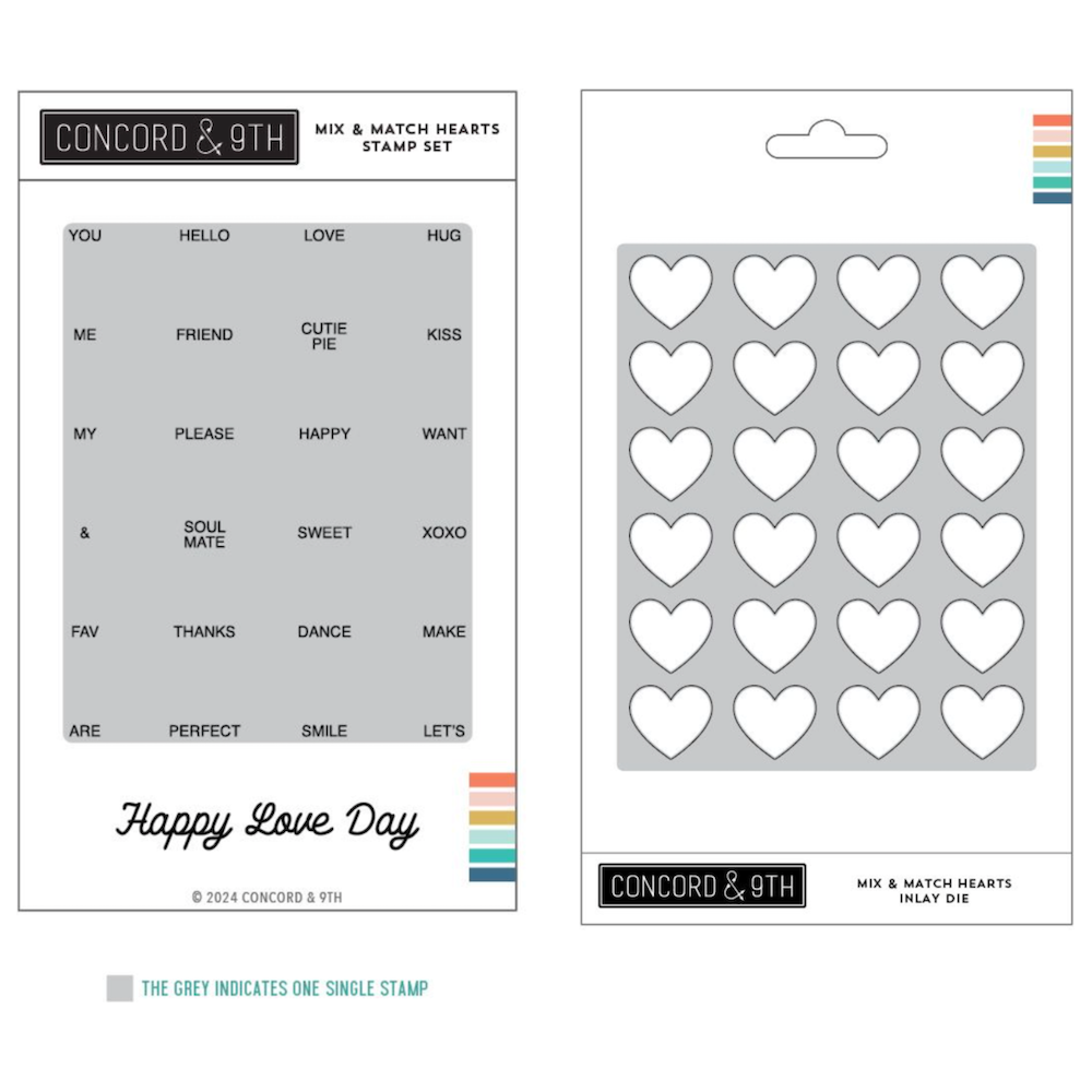 Concord & 9th Mix & Match Hearts Stamp and Die Bundle