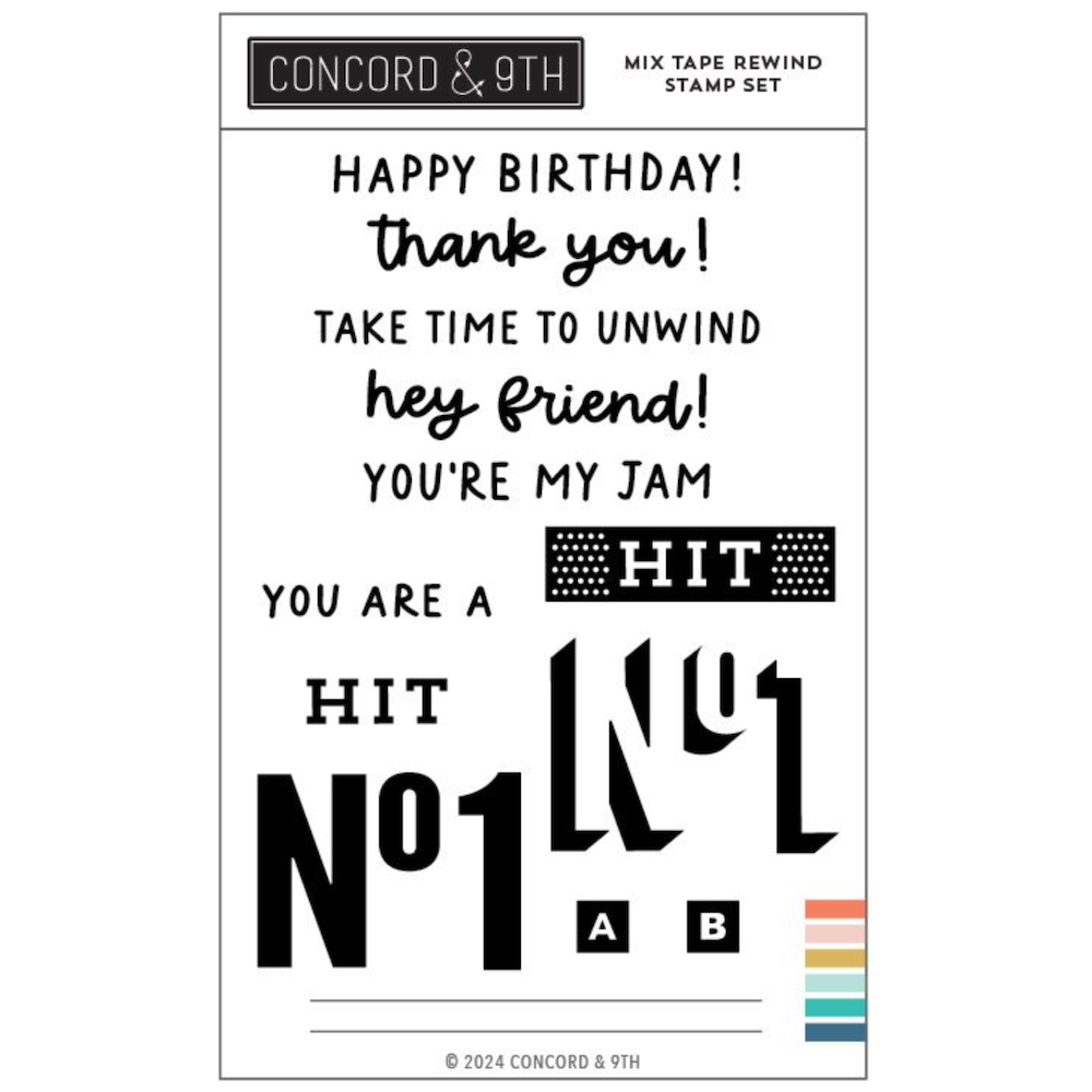 Concord & 9th Mix Tape Rewind Clear Stamp Set 12426