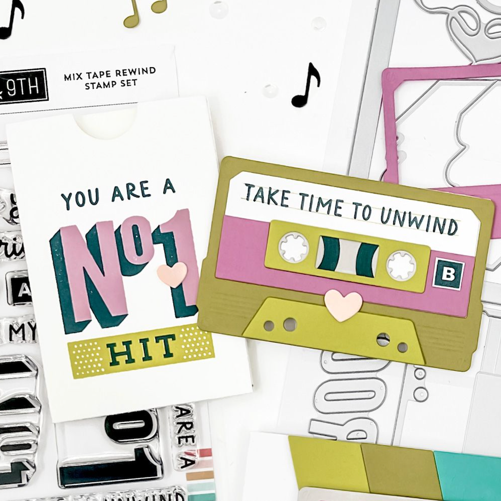 Concord & 9th Mix Tape Rewind Clear Stamp Set 12426 unwind