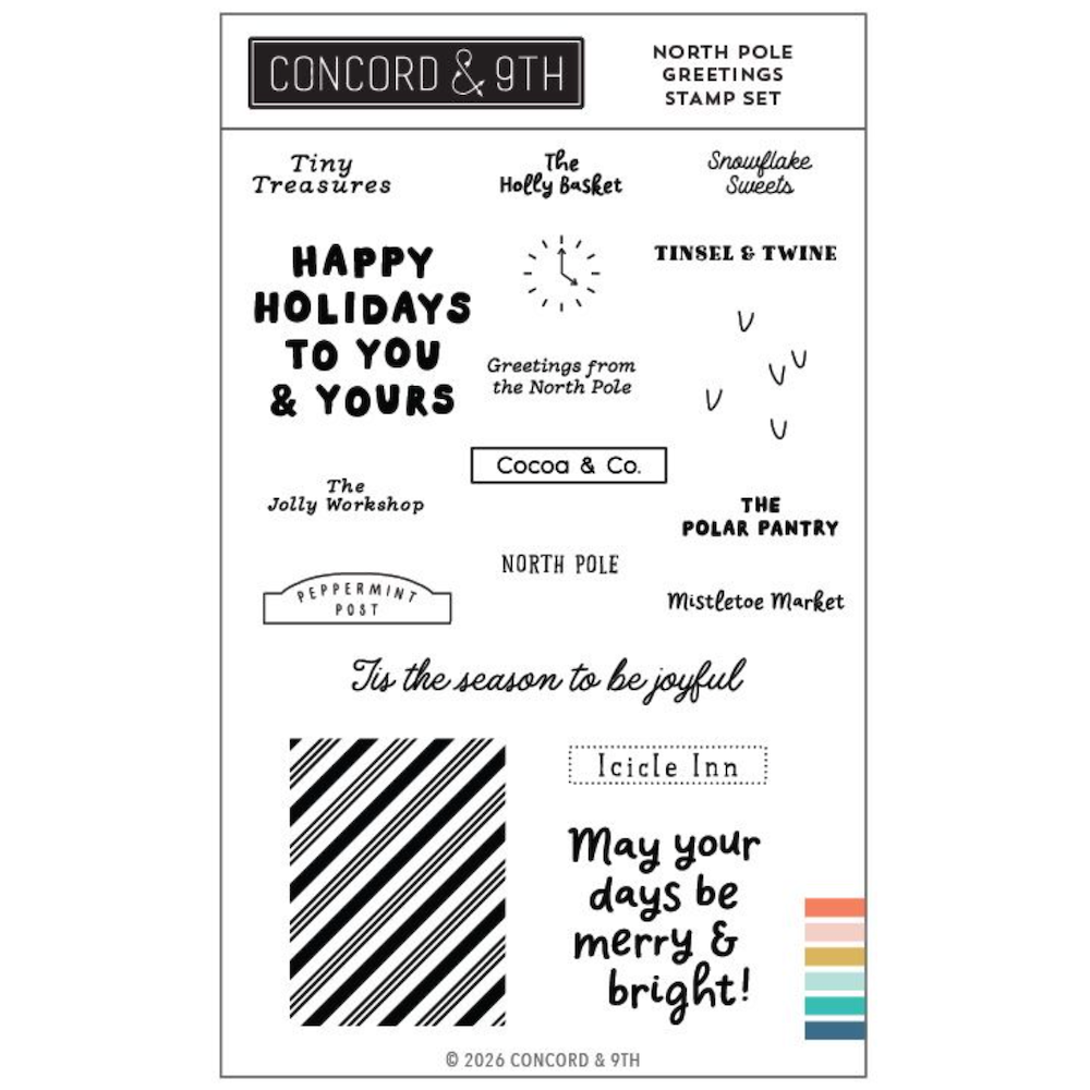 Concord & 9th North Pole Greetings Clear Stamp Set 13055