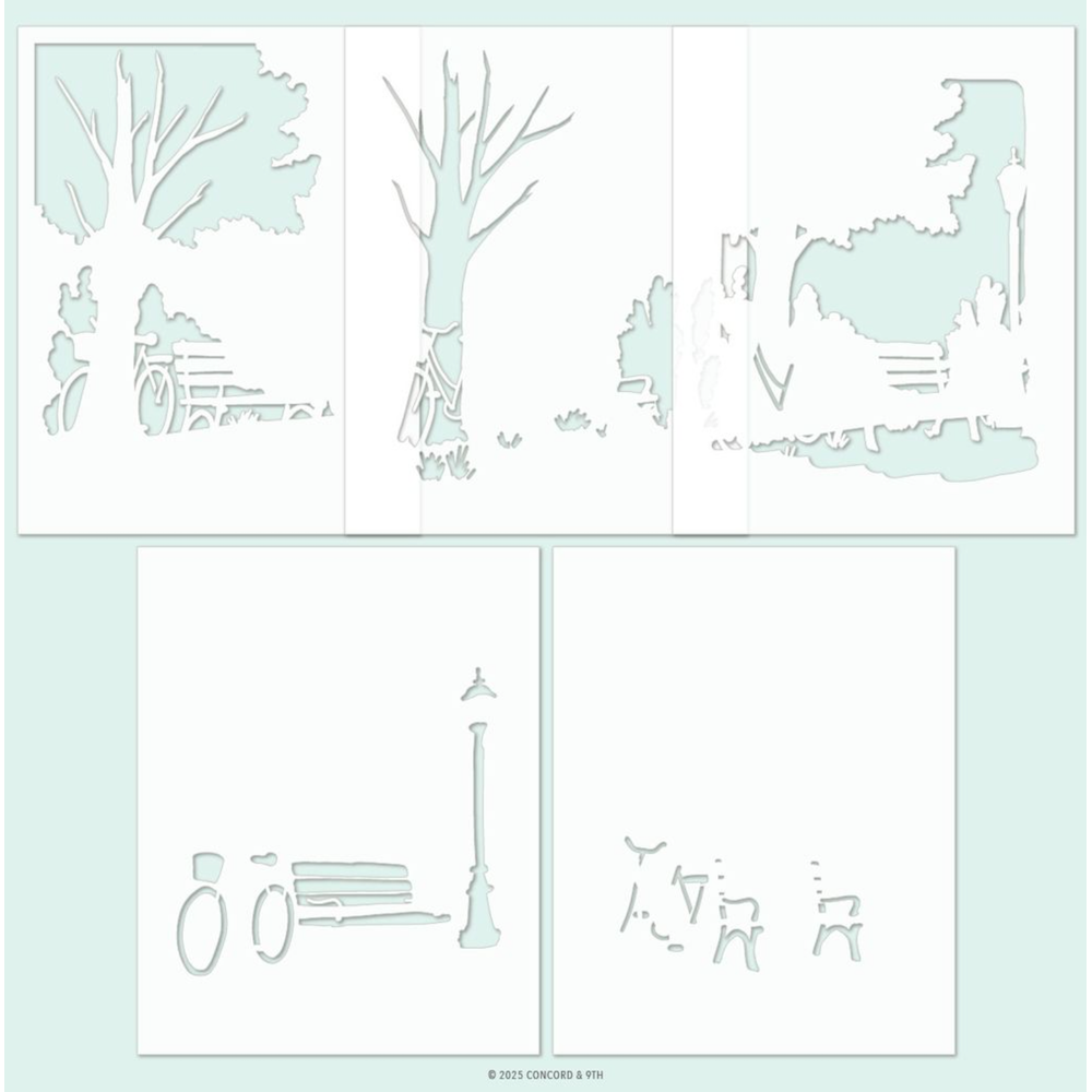 Concord & 9th Park Bench Stencil Set 13126
