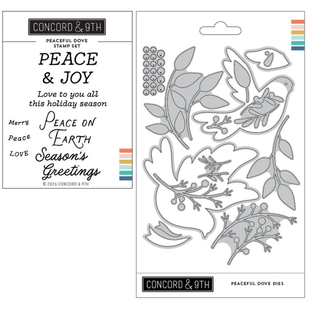 Concord & 9th Peaceful Dove Stamps and Dies Bundle