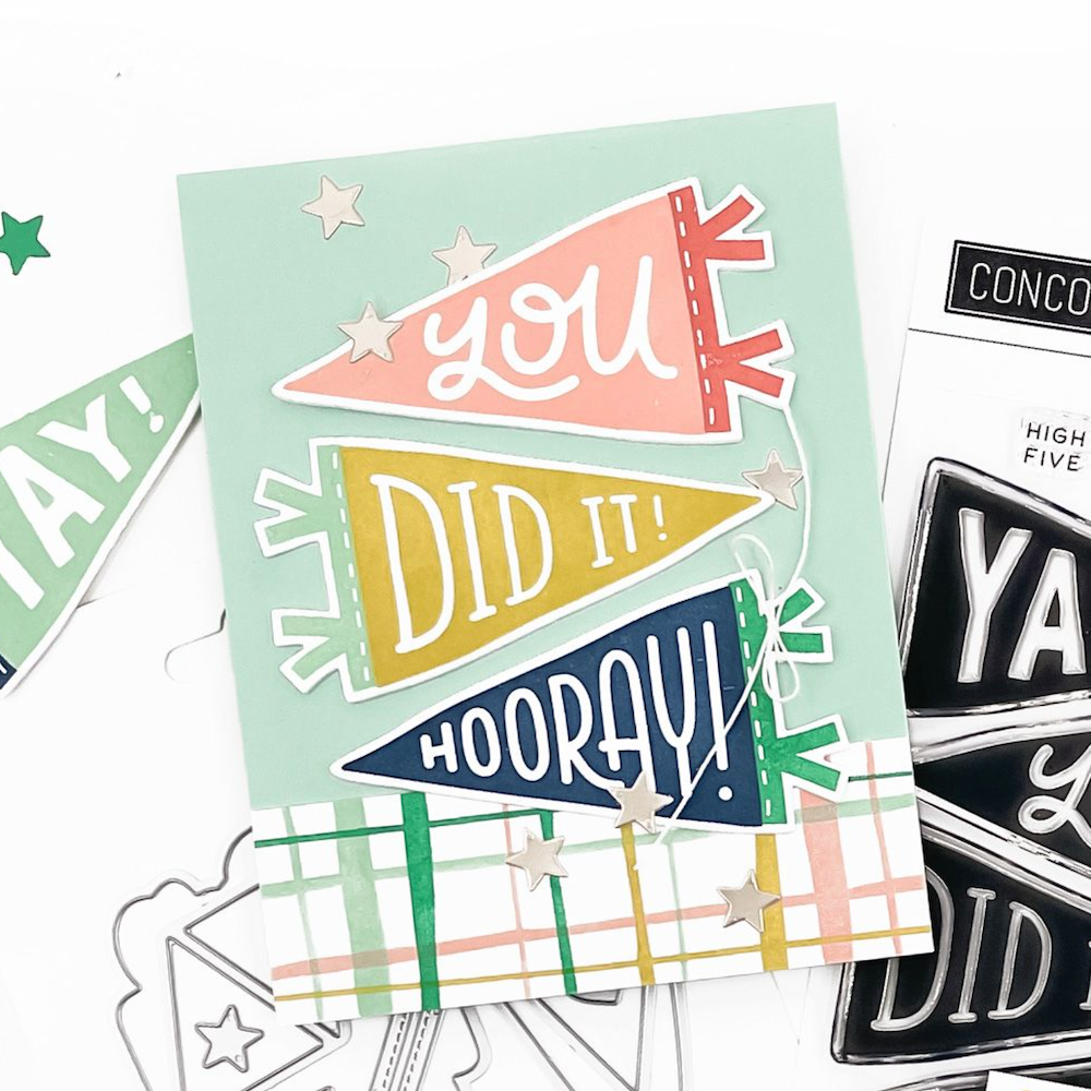 Concord & 9th Pennant Party Clear Stamp Set 12466 did