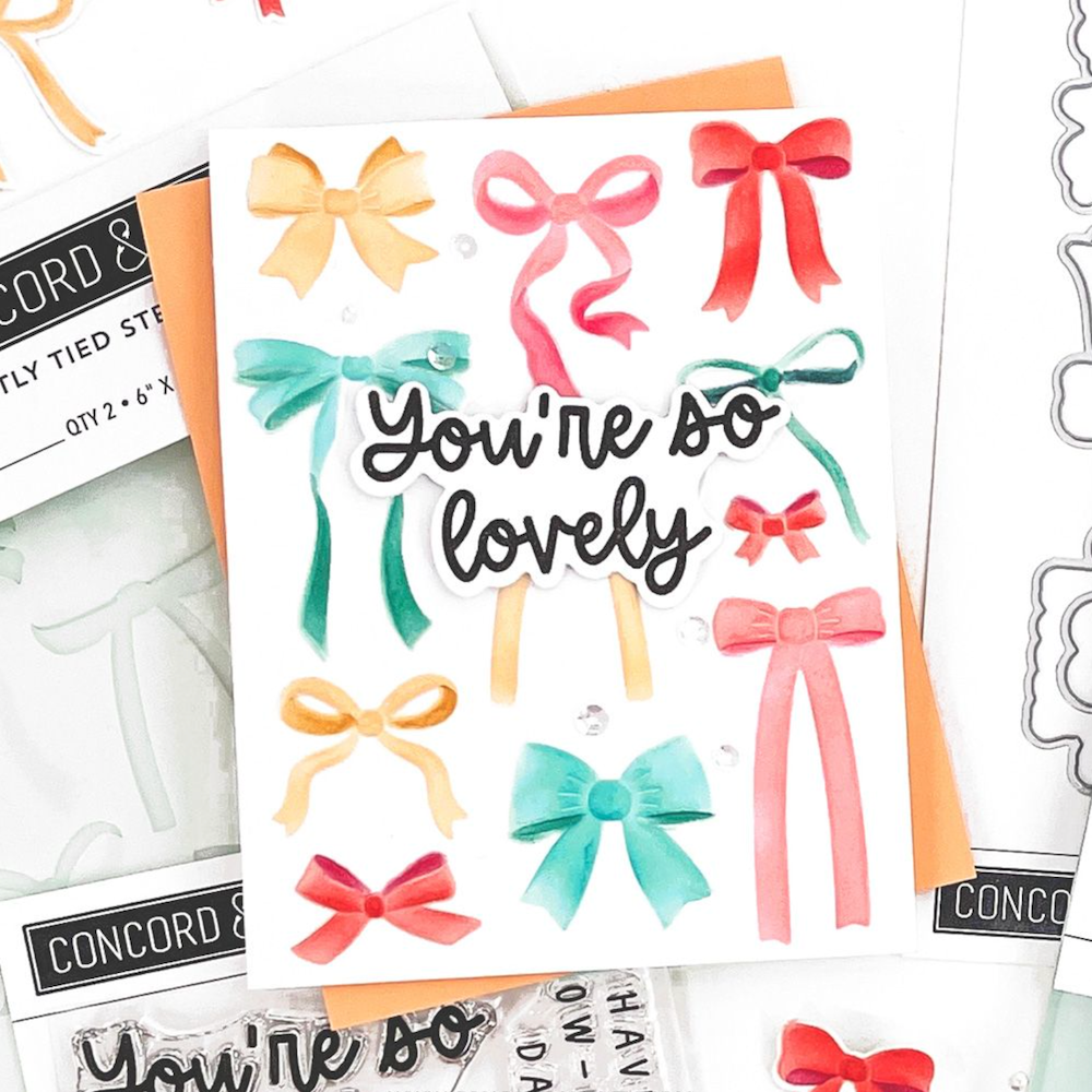 Concord & 9th Perfectly Tied Clear Stamp Set 12429 lovely