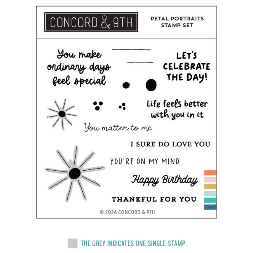 Concord & 9th Petal Portraits Clear Stamp Set 13006