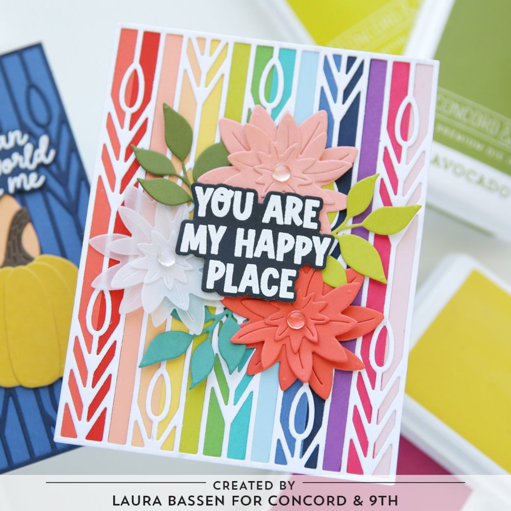 Concord & 9th Prairie Wheat Card Front Die 13025 you are my happy place