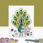 Concord & 9th Pretty Peacock Clear Stamp Set 12631 flaunt