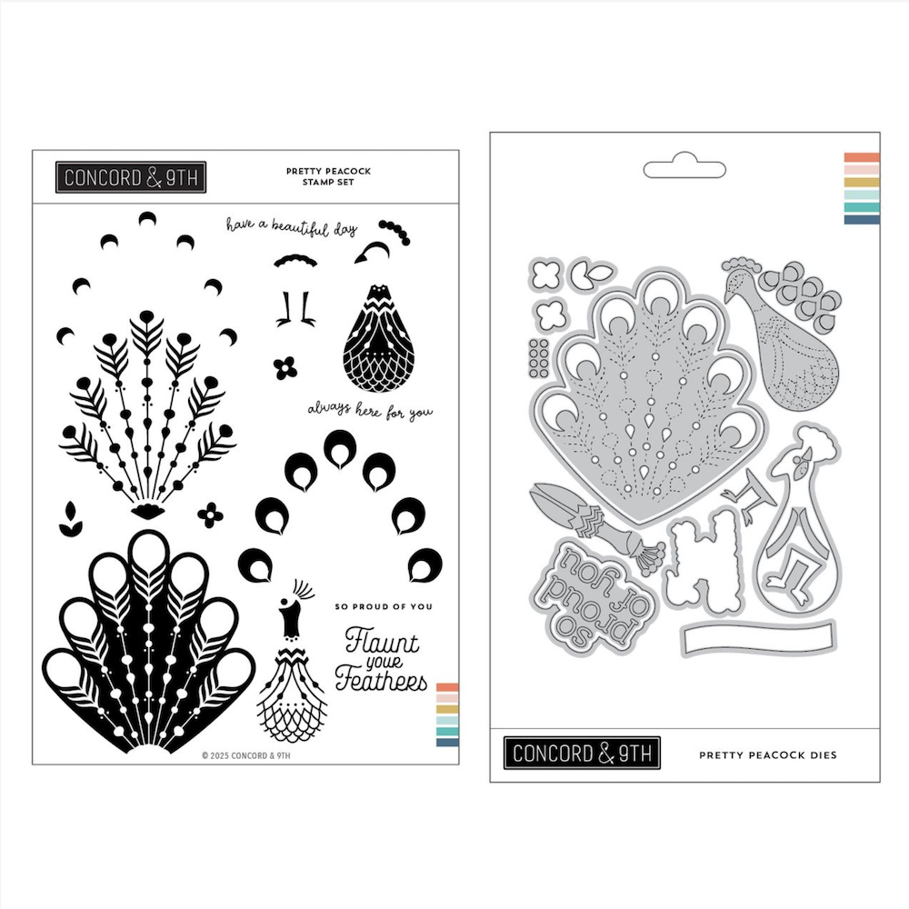 Concord & 9th Pretty Peacock Stamp and Die Bundle