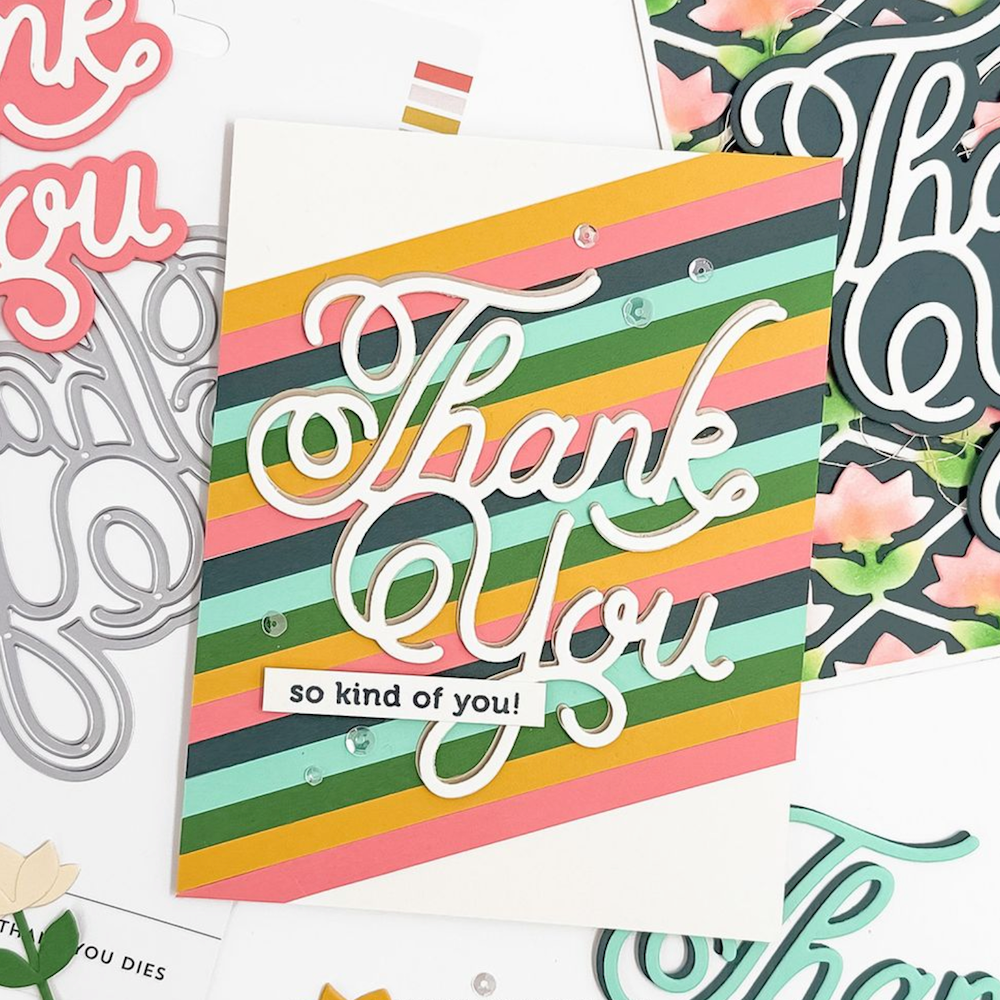 Concord & 9th Pretty Thank You Die Set 13010 so kind of you stripes