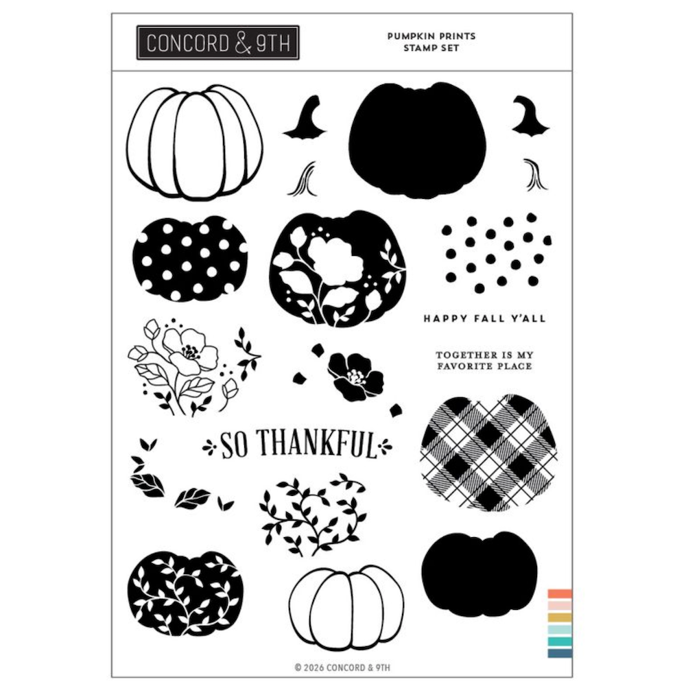 Concord & 9th Pumpkin Prints Clear Stamp Set 13026