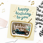 Concord & 9th Retro Radio Clear Stamp Set 12829 celebrate