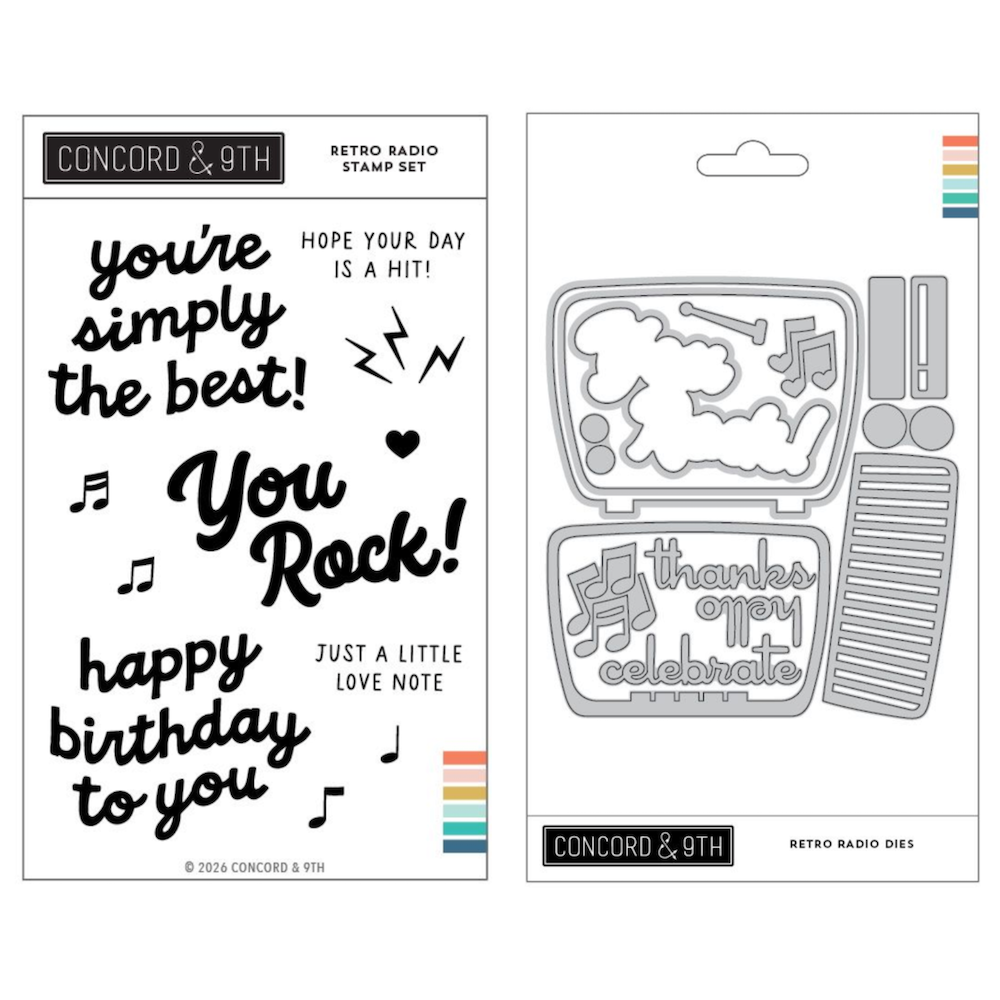 Concord & 9th Retro Radio Stamps and Dies Bundle