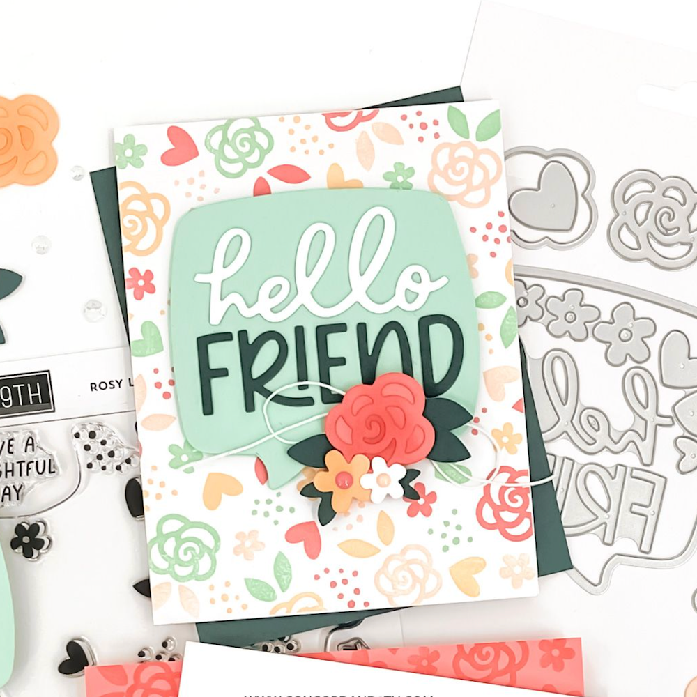 Concord & 9th Rosy Lane Die Set 12371 hello