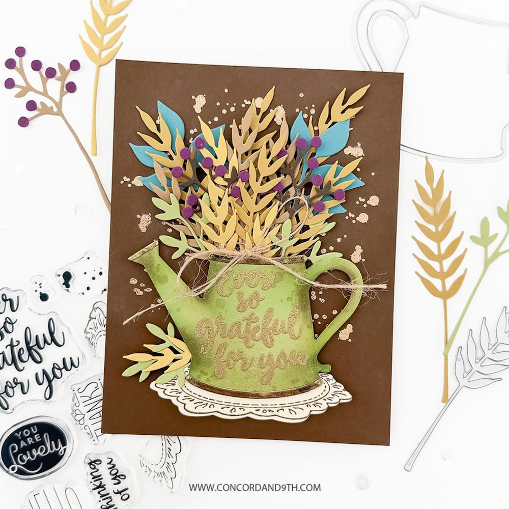 Concord & 9th Rustic Bouquet Clear Stamp Set 13029 grateful for you