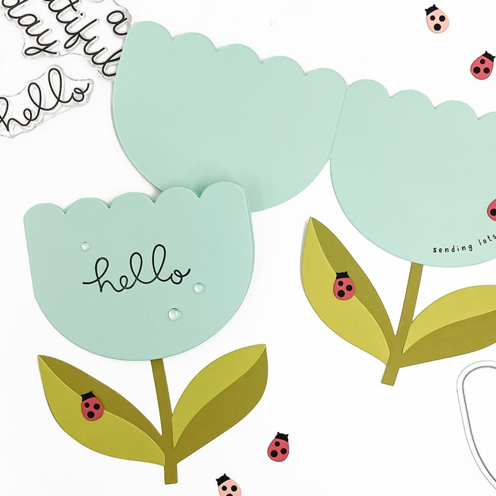 Concord & 9th Scalloped Petals Clear Stamp Set 12803 hello
