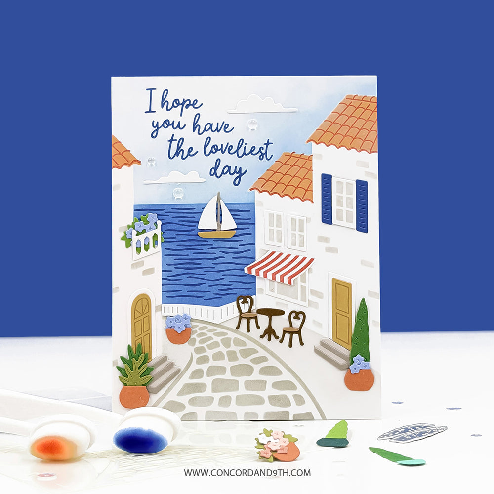 Concord & 9th Seaside Stamps Dies and Stencils Bundle I Hope You Have The Loveliest Day Card